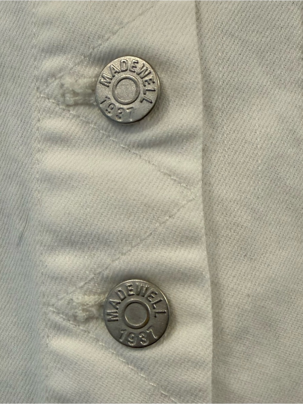 Madewell White Button Front Denim Mini Skirt - Sz 30 - Picture 3 of 6